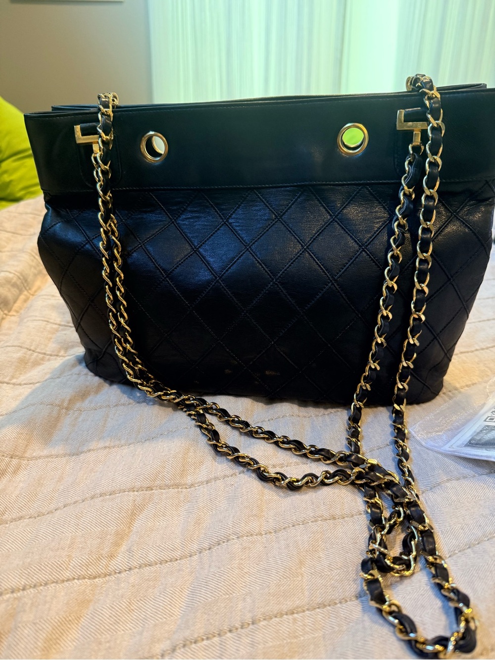 Black Vintage Chanel Chain-Strap Shoulder Bag